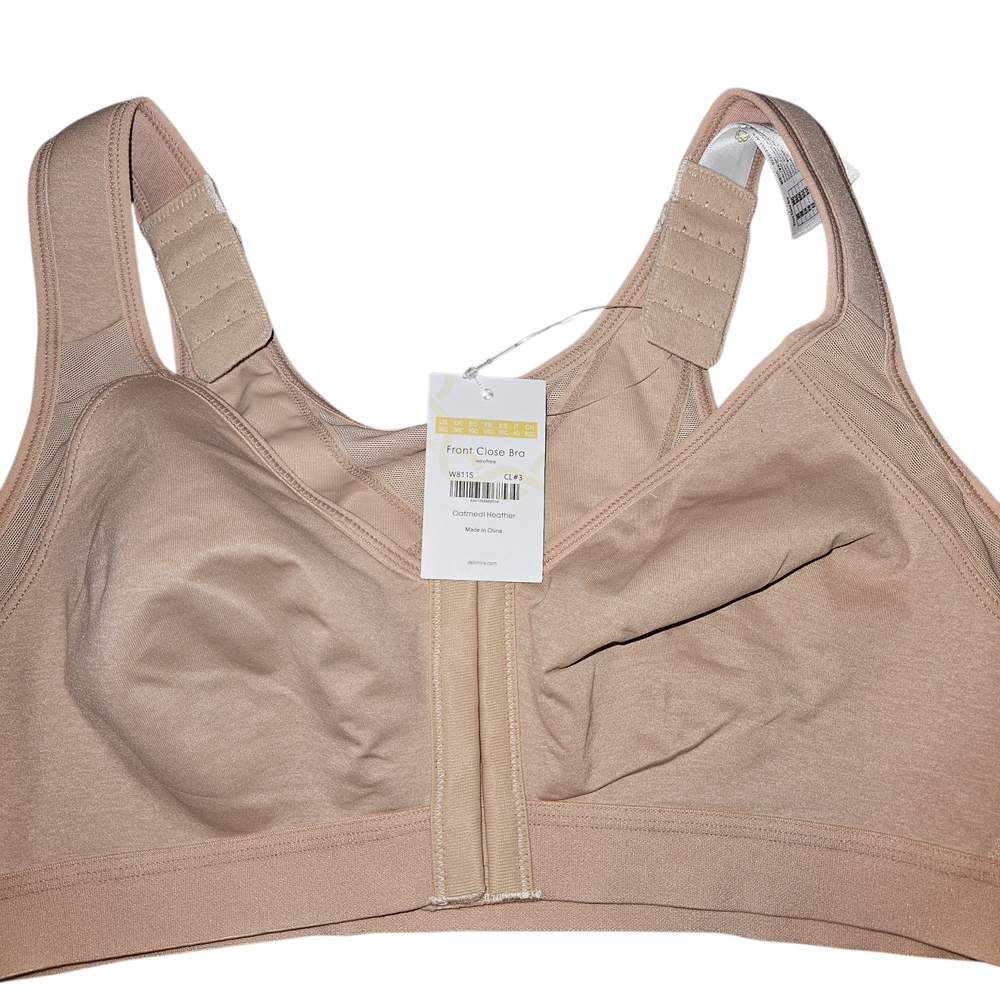 DELIMIRA Women's Front Closure Posture Wireless Full Coverage Bra 36C